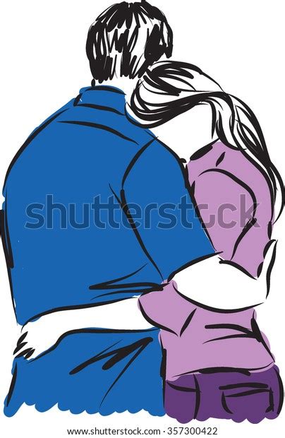 Couple Hugging Illustration 4 Stock Vector Royalty Free 357300422