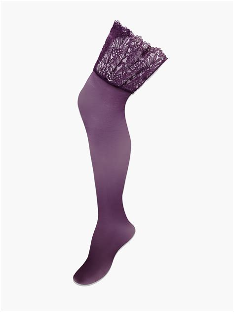 Romantic Corded Lace Thigh High Stockings In Purple Savage X Fenty Uk United Kingdom