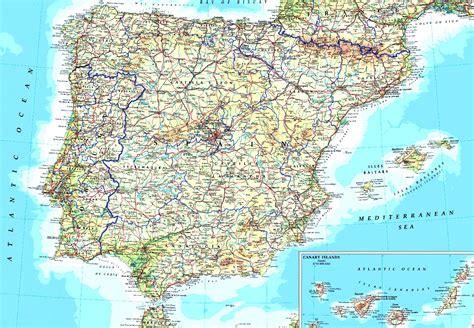 Portugal And Spain Road Map Full Size