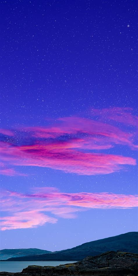 Download 1080x2160 Wallpaper Pink Clouds Sky Minimal
