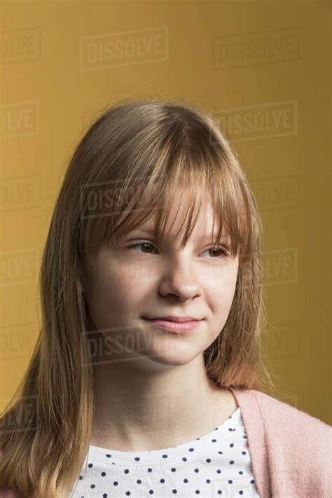 Portrait Confident Tween Girl Stock Photo Dissolve