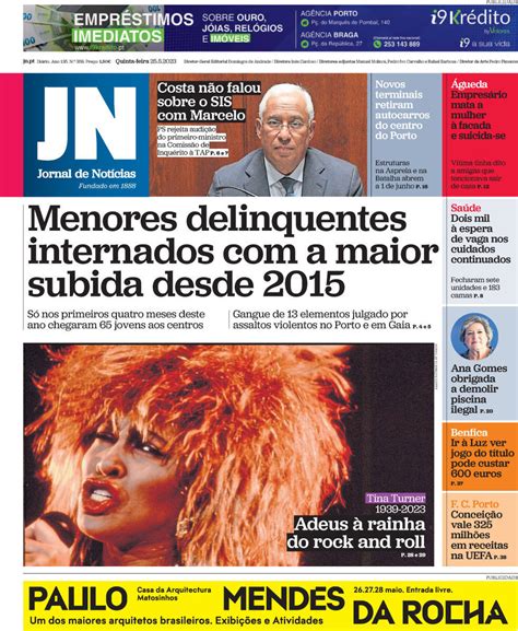 Capa Jornal De Notícias 25 Maio 2023 Capasjornaispt