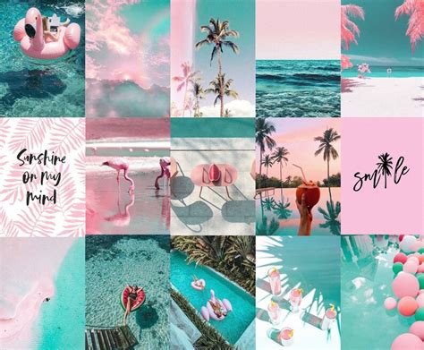 Pink Ios Aesthetic In 2020 Beach Wall Collage Beach Wallpaper Images