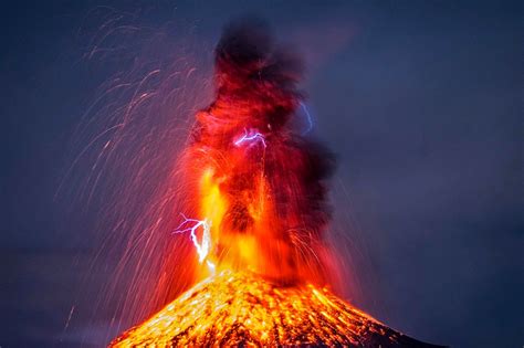 Incredible Image Captures Moment Lightning Struck An Erupting Volcano