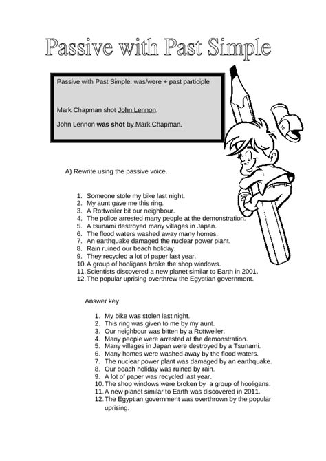 Passive With Past Simple Worksheet