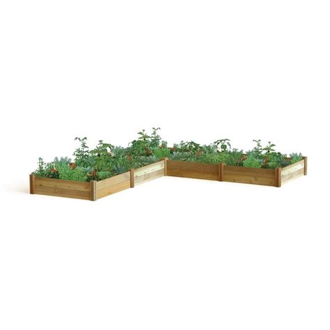 New raised beds using home depot planter wall blocks. Gronomics 142 in. x 142 in. x 13 in. "L" Shaped Modular ...