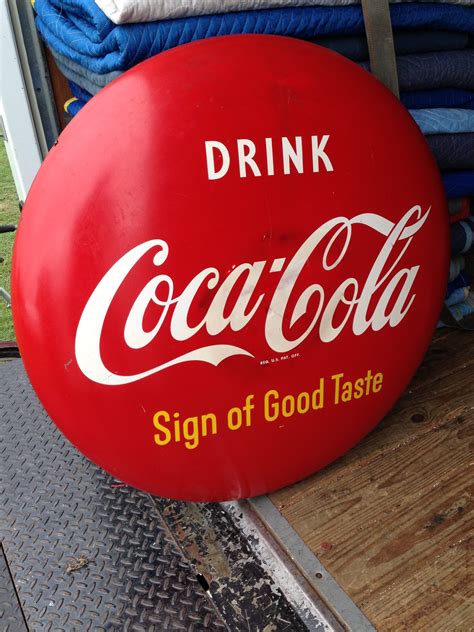 Vintage Mid Century Painted Steel Coca Cola Sign Obnoxious Antiques