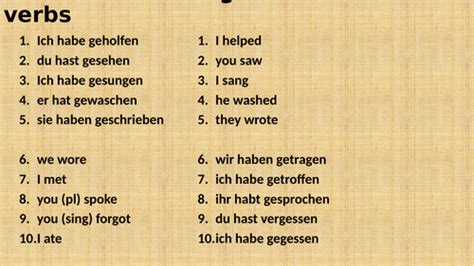 German Perfect Tense With Sein Teaching Resources
