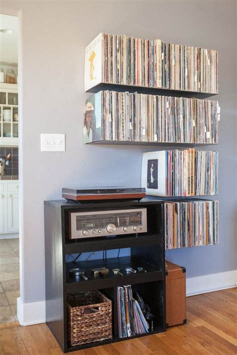 Nice Floating Shelf Record Player Pine Bookcase Argos