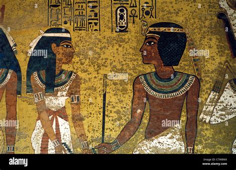 Wall Paintings In The Tomb Of Tutankhamun Valley Of The Kings Egypt