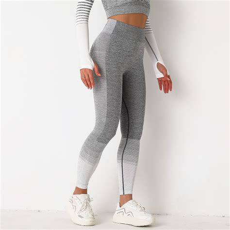 Seamless Striped Knitted Yoga Fitness Pants Cjdropshipping