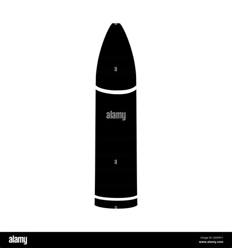 Bullet Icon Black Silhouette Of Ammunition Vector Symbol Isolated On