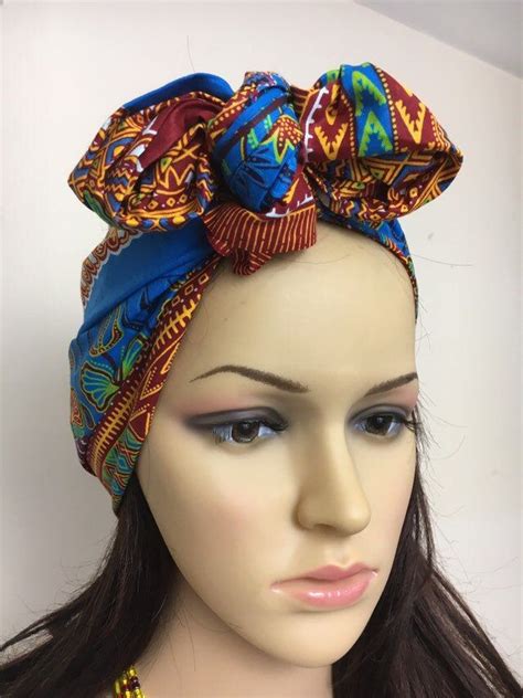 Ankara Fabric Print Self Tie Head Wrap African Fabric Etsy Uk Head Ties African Fabric