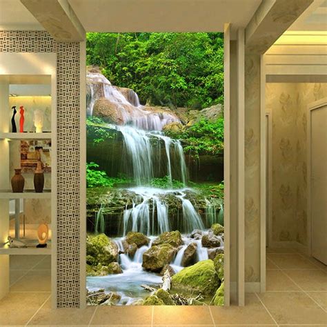 Custom Photo Wallpaper 3d Waterfalls Forest Nature Scenery Murals