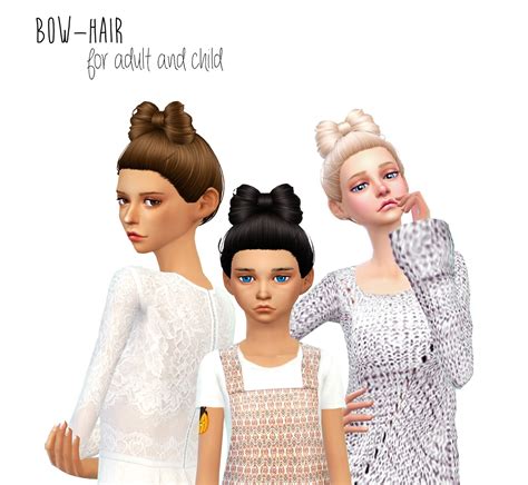 Sims 4 Ccs The Best Bow Hair For Females By Daniparadise