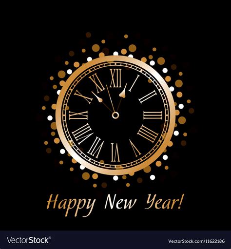 New Year Clock Royalty Free Vector Image Vectorstock