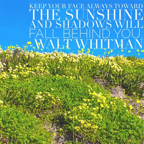Keep Your Face Always Toward The Sunshine And Shadows Will Fall Behind You Walt Whitman