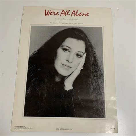 Rita Coolidge Boz Scaggs Were All Alone Sheet Music 1976 1200