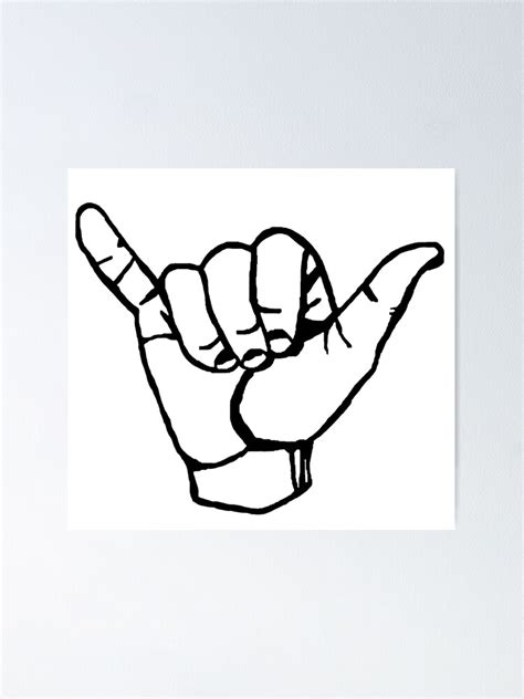 Hang Loose Hand Poster For Sale By Miavegliante Redbubble