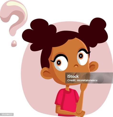 Gadis Imut Mengajukan Pertanyaan Karakter Vektor Ilustrasi Stok Unduh