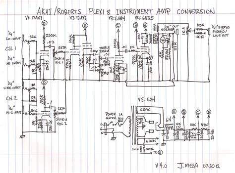 Later fender guitar amp schematics. XFMR DIY Projects: Akai Roberts Tube Monoblock to Plexi 8 ...
