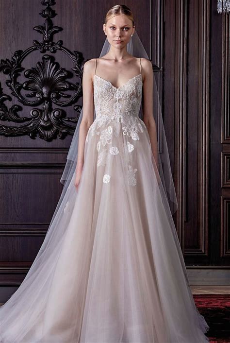 A royal look for a fraction of the price: Monique Lhuillier 'Severine' Chantilly Lace & Tulle Gown ...