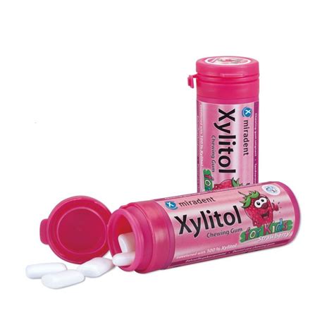 Miradent Xylitol Chewing Gum Chewing Gum For Children Strawberries 30