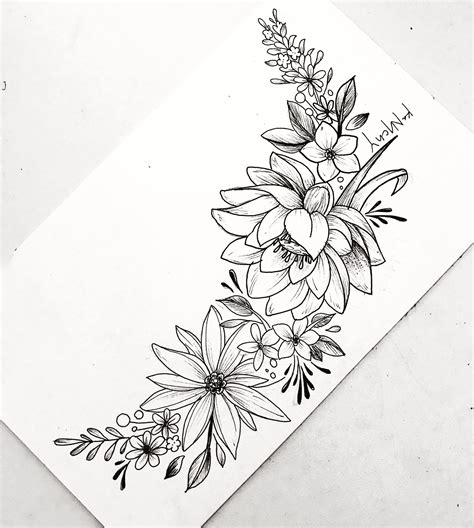 Pin By Pinner On Tattoos ☠️ Drawings ️ Flower Tattoo Drawings