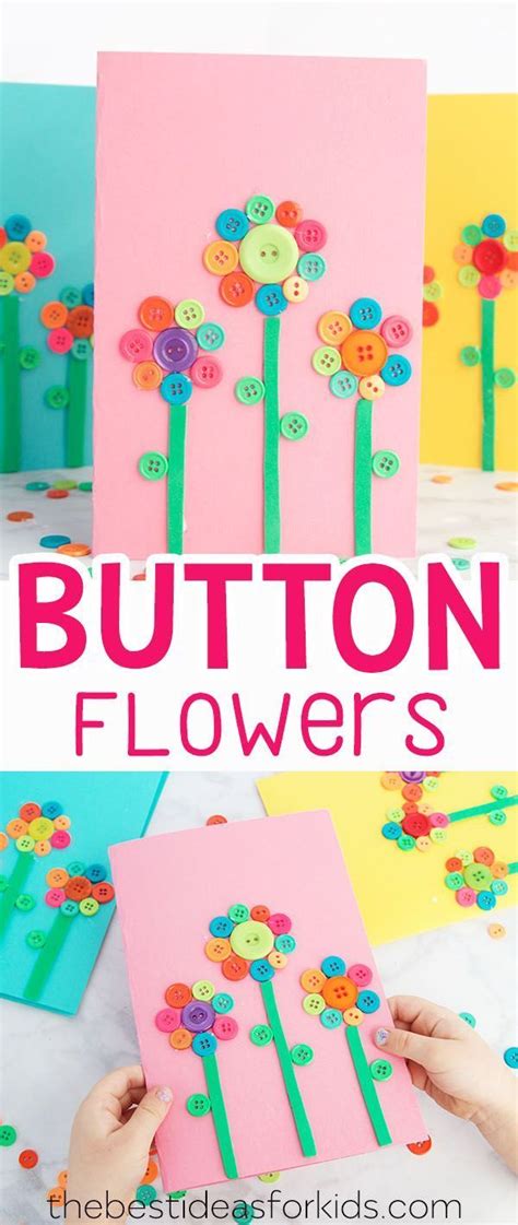 Want to discover art related to mothers_day? Flower Button Art | Easy mother's day crafts, Preschool ...