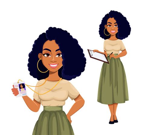 African American Business Woman Cartoon Vector Free Download