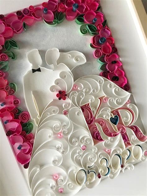 One Year Anniversary Quilling First Anniversary Paper T Etsy