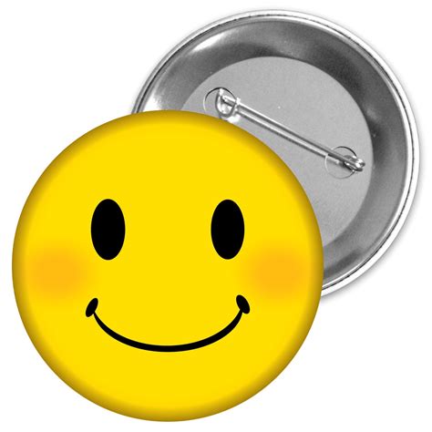 Metal Button Smiley Face