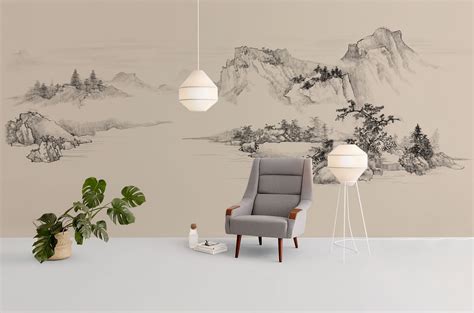 New Chinese Style Mountain Personalized Wallpaper Mural Personalized