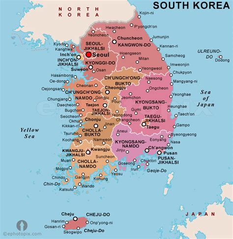 Korea, South Map - TravelsFinders.Com