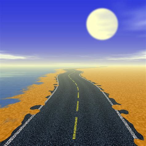 Abstract Road Landscape Generated Background Digital Art By Miroslav
