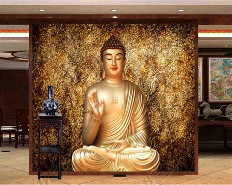Beibehang Custom Wallpaper Three Dimensional Relief Buddha Statues