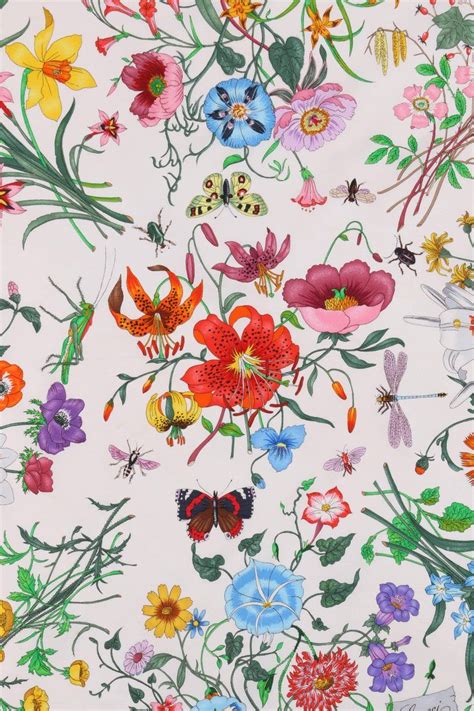 Gucci Vittorio Accornero Flora White Multicolor Iconic Floral Print