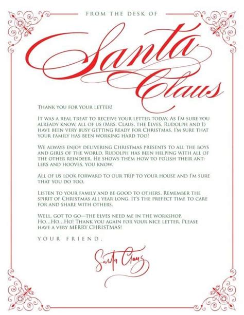 Letter To Santa Santa Letter Template Santa Letter Template Free