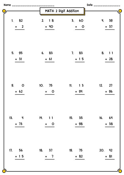 Double Digit Subtraction Without Regrouping Printable 38 Pdf