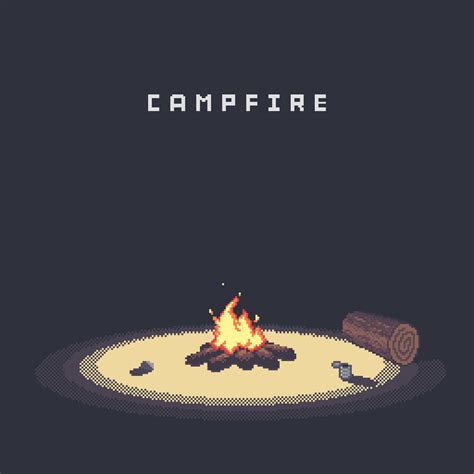 Campfire Pixelart Pixel Kawaii Cool Pixel Art Artistic Wallpaper