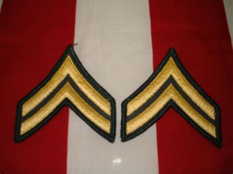 Army Chevron Corporal Goldgreen Rank Set Of 2 Sew On New Military Cpl