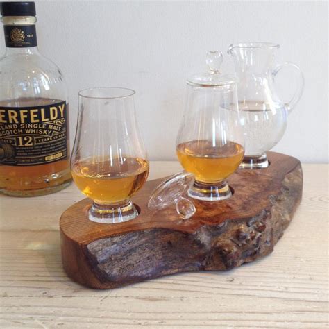 Natural Wooden Stand For Scottish Glencairn Whisky Glasses Unique