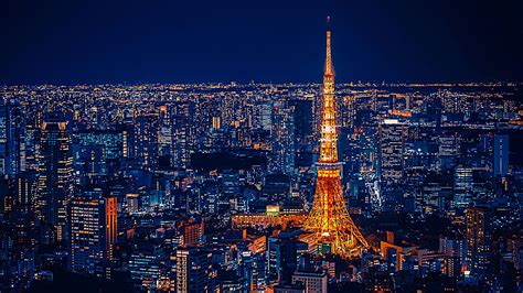 Wallpaper Tokyo Tower, City Lights, Cityscape, Night Light in 2021 ...