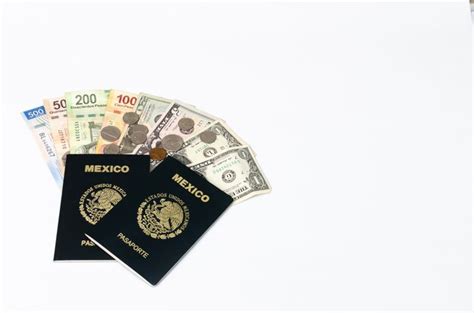 Premium Photo Mexican Passports And Money On White Background