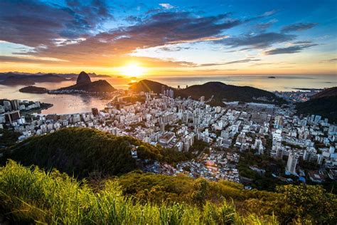 Beautiful Sunrise In Rio De Janeiro Brazil Stock Photo Image Of