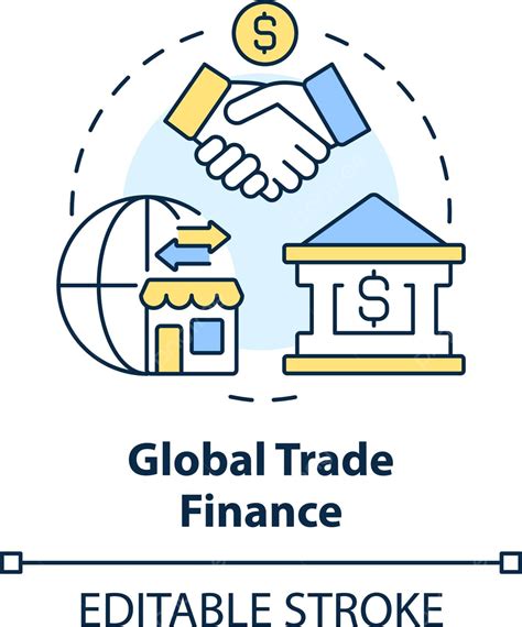 Global Trade Finance Concept Icon Outline Symbol Banking Vector