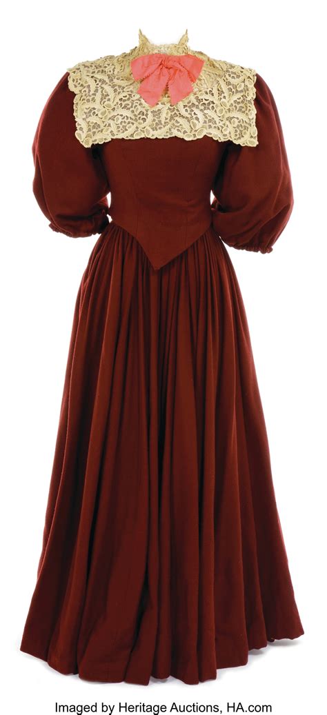 Agnes Moorehead Aggie Maroon Period Dress Designed By Renie From