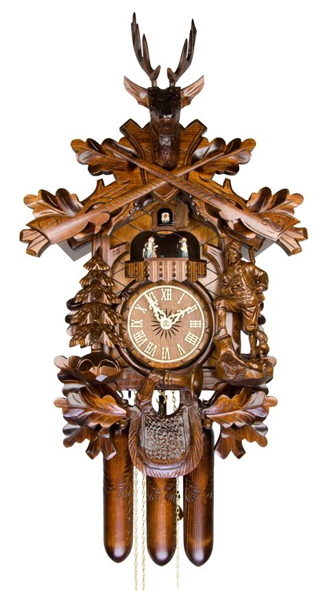 Adolf Herr Cuckoo Clock The Deer Hunter 8 Day With Music Nr Ah
