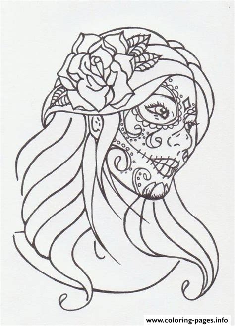 sugar skull girl  avengedginge dmo coloring pages printable