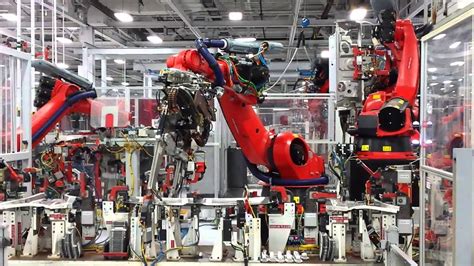 Tesla Motors Assembly Line Robot Youtube